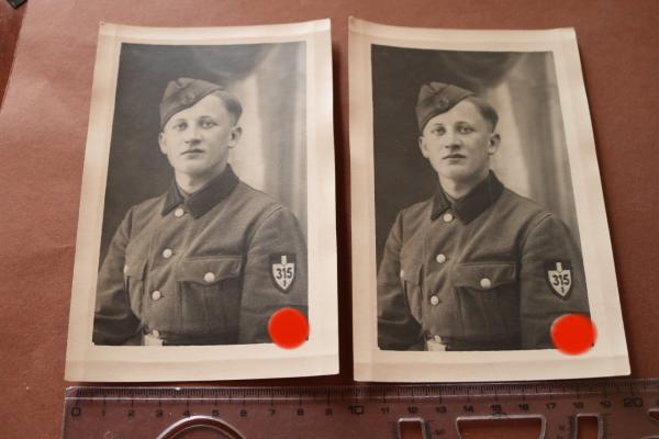 zwei Fotos  eines Reichsarbeitsdienst Mannes - Abteilung 315/1 Bègles  Frankreich